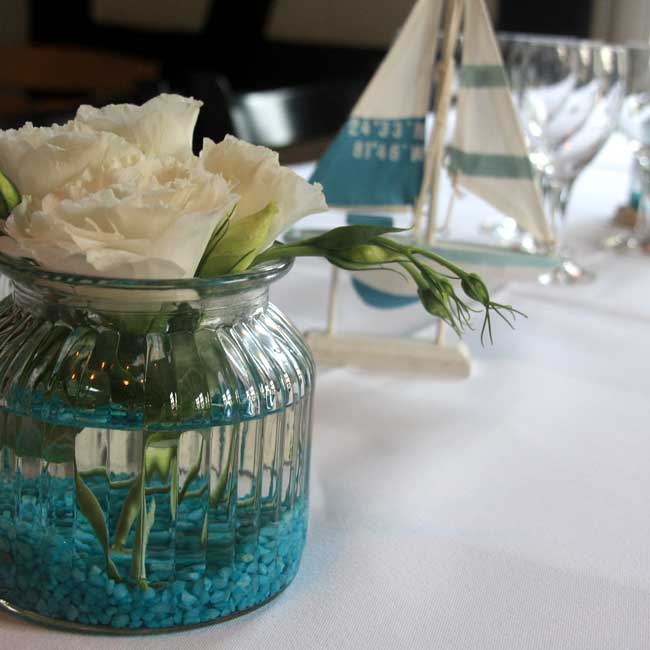 Blumendekoration bei einer Mitarbeiterfeier im Kurhaus am Park Hennef